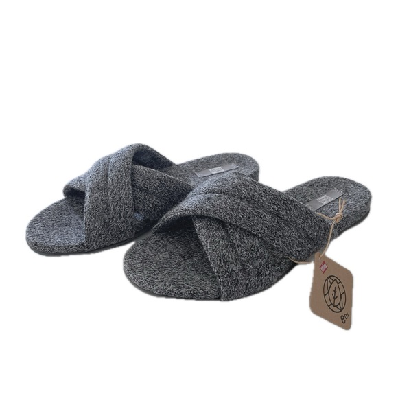New FitFlop Womens Sandals Gracie Merino Wool Cross Slide Gray - Picture 3 of 4